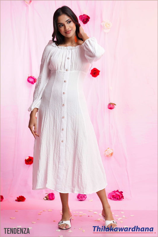 Tendenza Square Neck Elegant Maxi Dress