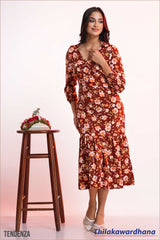 Tendenza Ruffle Hem A Line Dress