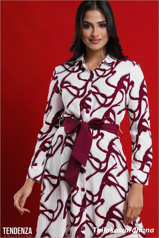 Tendenza Waist Belted Elegant Maxi Dress