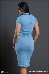Aura Classic Curve Light Washed Denim Dress