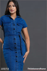 Aura Classic Curve Dark Washed Denim Dress