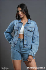Aura Starlight Luxe Stud Denim Jacket