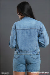 Aura Starlight Luxe Stud Denim Jacket