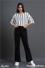 Akasi High Waist Boot Cut Black Jean