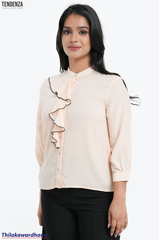 Tendenza Cascade Ruffle Choker Blouse
