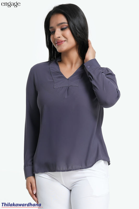 Engage V Neck Long Sleeve Top
