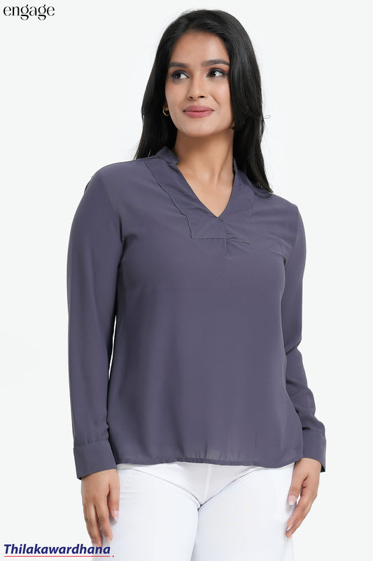 Engage V Neck Long Sleeve Top