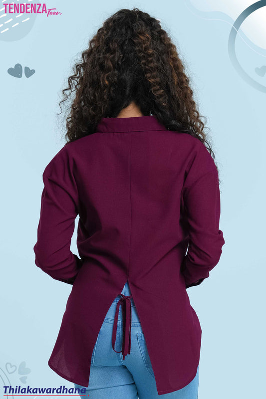 Tendenza Teen Tie Back Drop Shoulder Shirt