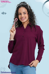 Tendenza Teen Tie Back Drop Shoulder Shirt