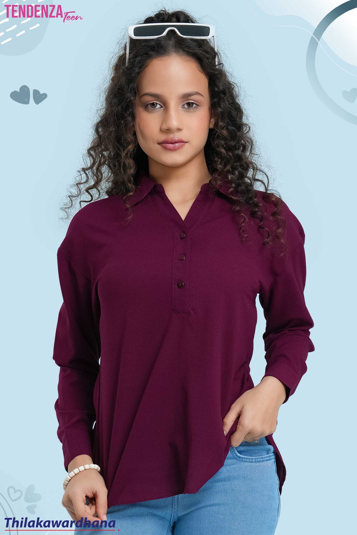 Tendenza Teen Tie Back Drop Shoulder Shirt
