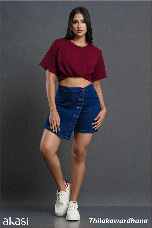 Akasi Dark Washed Denim Skort