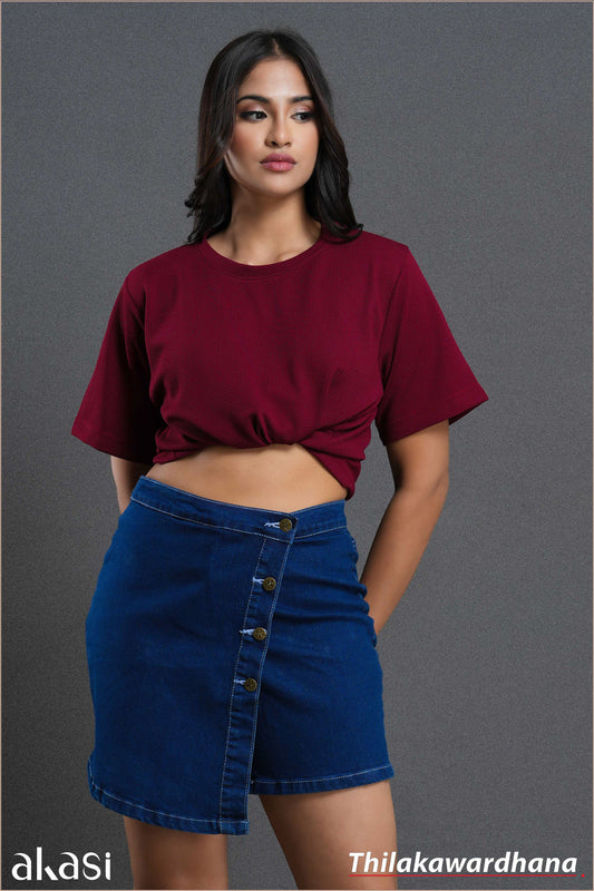 Akasi Dark Washed Denim Skort