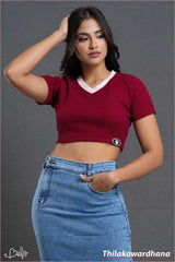 Bella V Neck Crop Tee