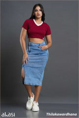 Bella V Neck Crop Tee