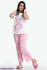 Printed 3pcs Pijama Kit - Free Size