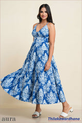 Aura Sapphire Garden Maxi Dress
