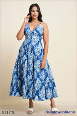 Aura Sapphire Garden Maxi Dress
