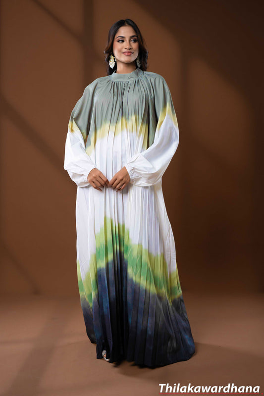 Aurora Flow Pleated Maxi Dress