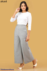 Akasi Classic Check Wide-Leg Pant