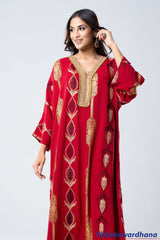 Empress Pattern Kaftan Maxi Dress
