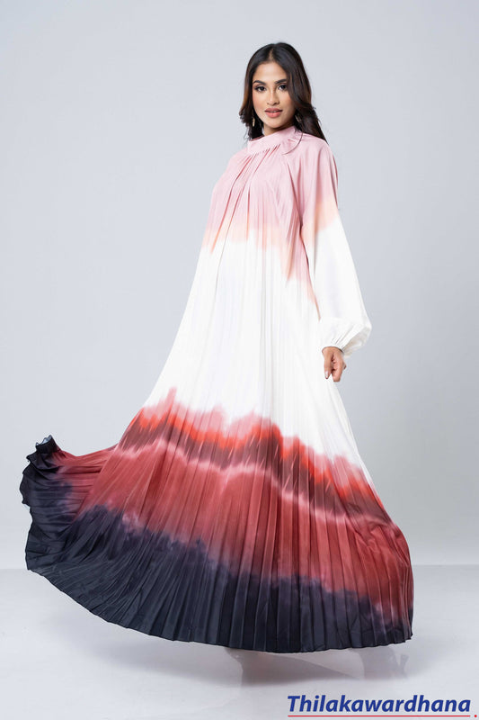 Aurora Flow Pleated Maxi Dress