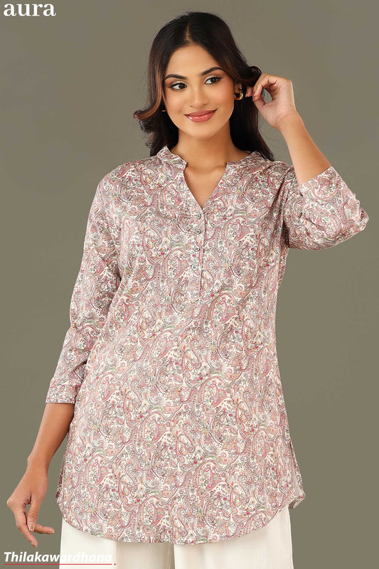 Aura Printed Kurtha Top