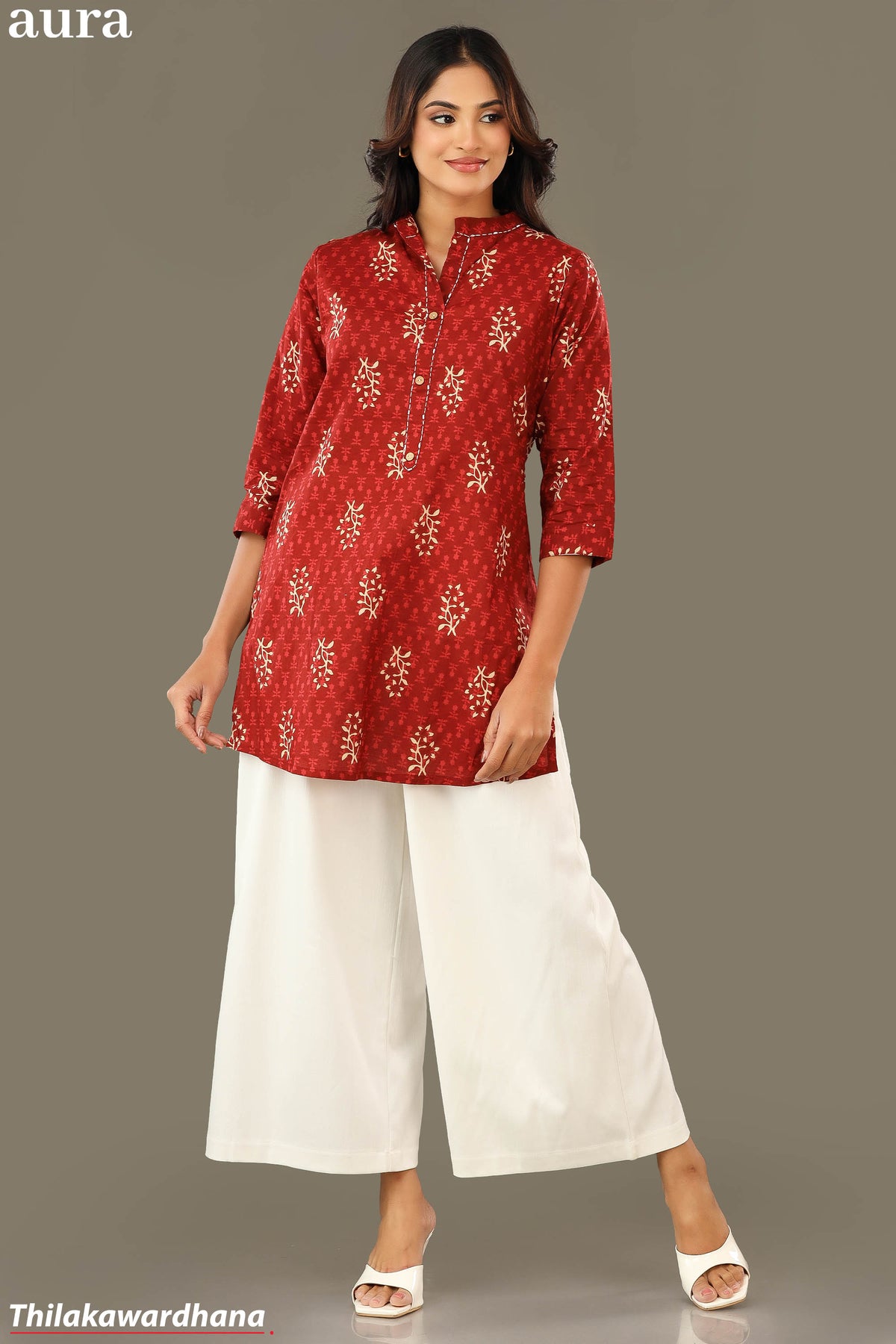 Aura Printed Kurtha Top
