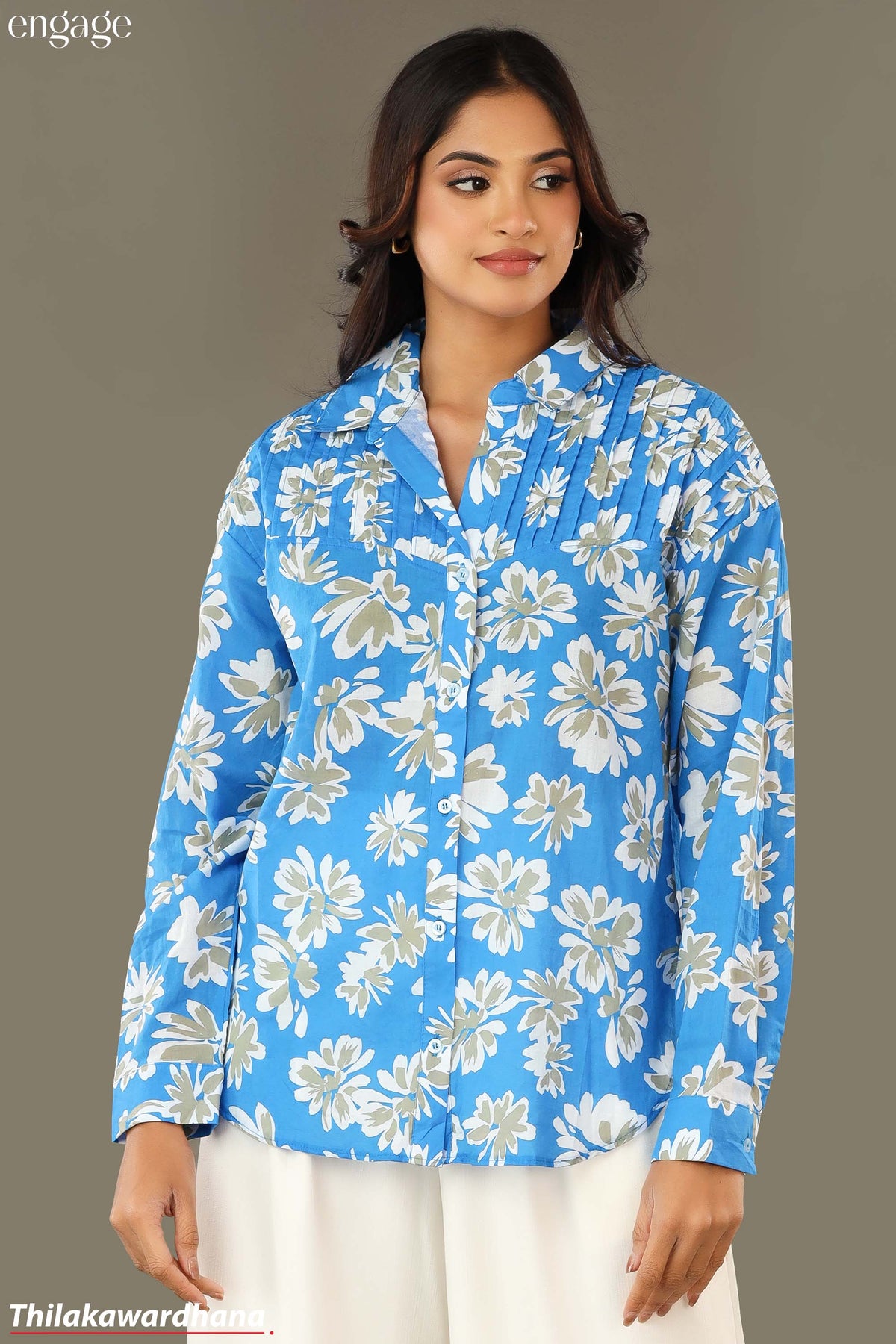 Engage Pleated Long Sleeve Top