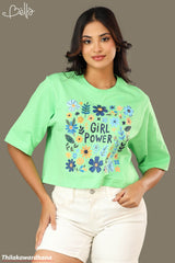 Bella Girl Power Floral Printed Tee
