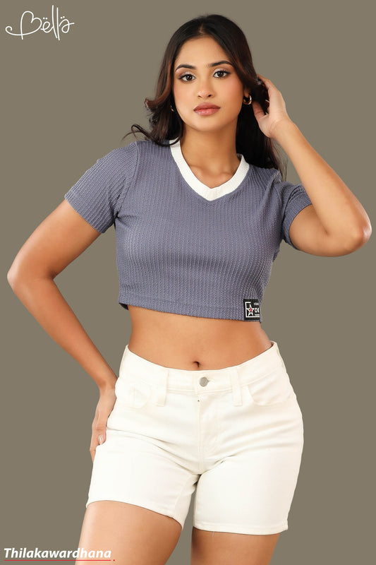 Bella V Neck Crop Tee