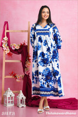 Aura Crystal Blue Maxi Dress