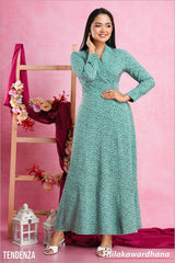 Tendenza Printed Overlapped Maxi Dress