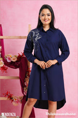 Tendenza Embroidered Oversized Shirt Dress