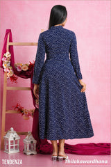 Tendenza Printed Overlapped Maxi Dress