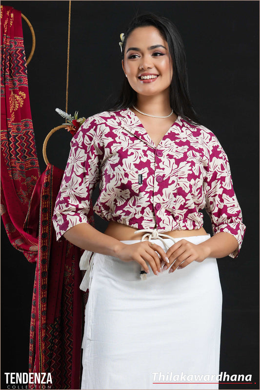 Tendenza Lapel Collar Linen Top