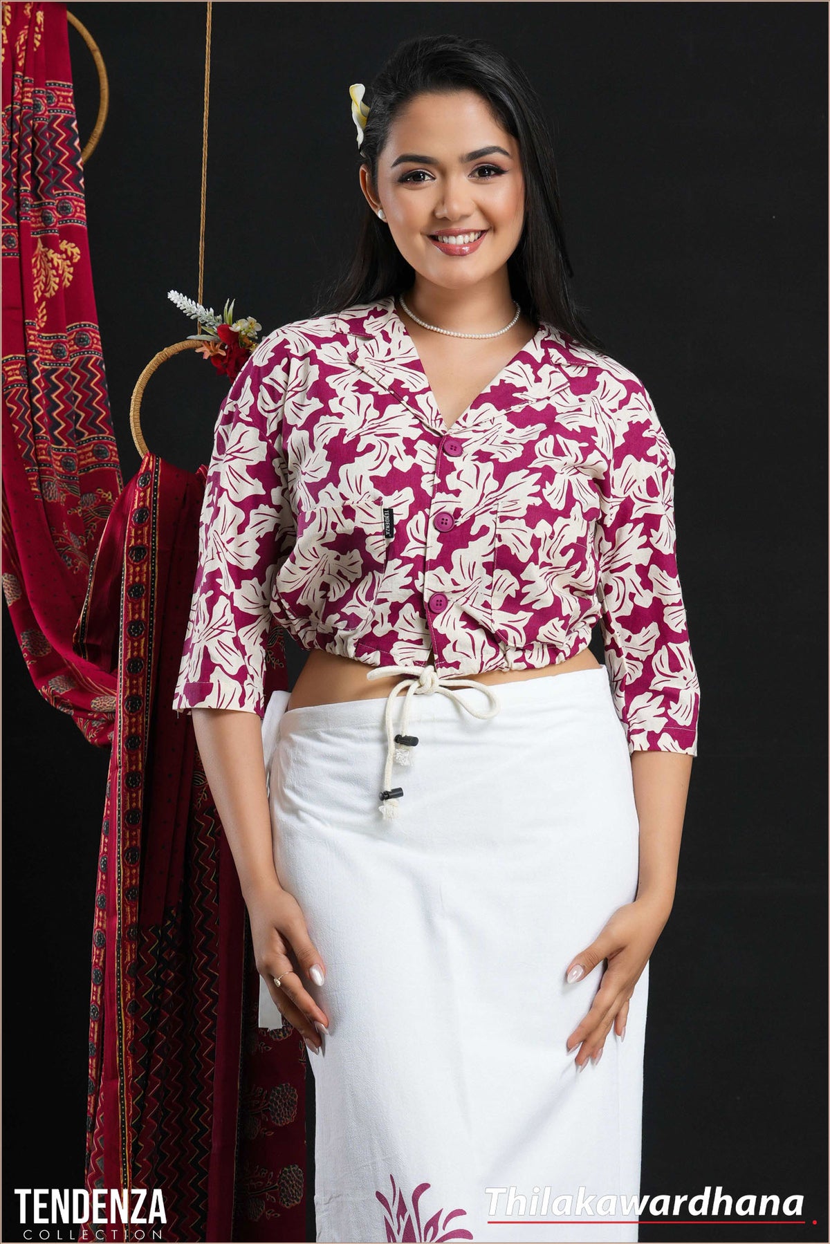 Tendenza Lapel Collar Linen Top