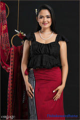 Black Lotus Ruffle Top - Free Size