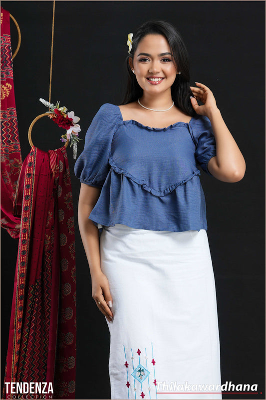 Tendenza Heart Shaped Frilled Blouse