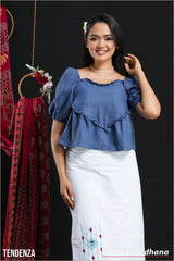 Tendenza Heart Shaped Frilled Blouse