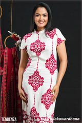 Tendenza Short Sleeve Printed Long Dress