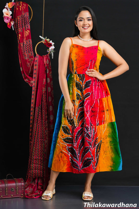 Aura Strappy Batik Dress