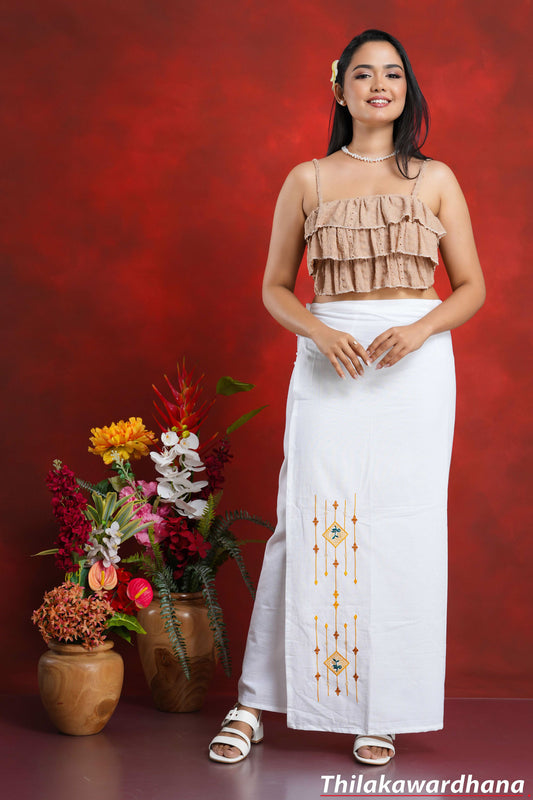knee length dresses for ladies Burgundy Lungi Saree Set  Pasha India
