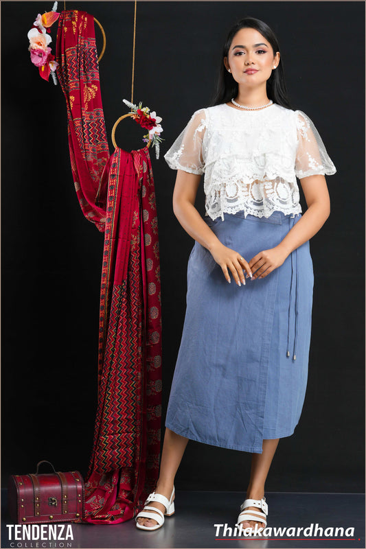 Tendenza Wrapped Linen Skirt