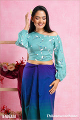 Tendenza Long Sleeve Asymmetrical Shoulder Top