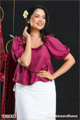Tendenza Heart Shaped Frilled Blouse