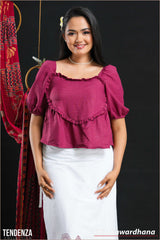 Tendenza Heart Shaped Frilled Blouse