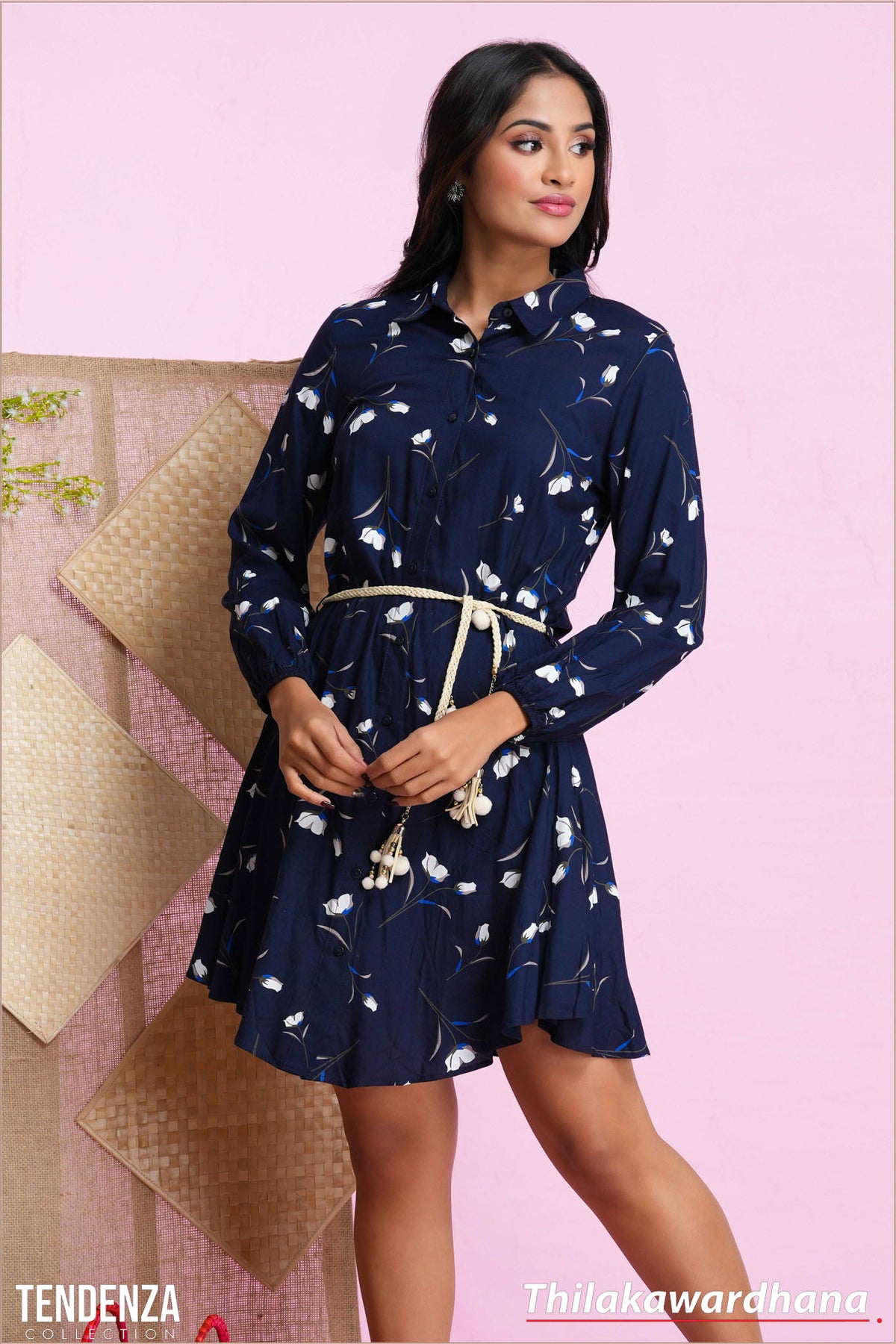 Tendenza Moonlit Petal Belted Dress