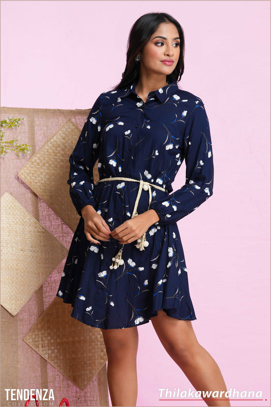 Tendenza Moonlit Petal Belted Dress