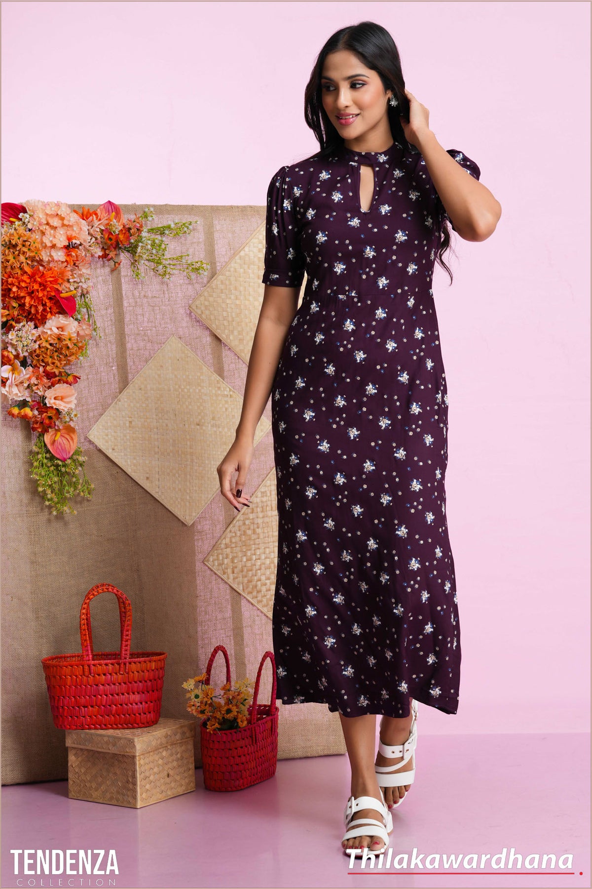 Tendenza Short Sleeve Maxi Dress