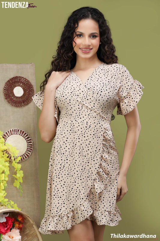 Tendenza Teen Ruffle Wrap Mini Dress